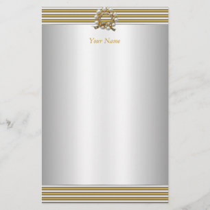Stationery Elegant Gold Silver White Pearl Briefpapier