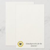 Stationery - Genealogisten tun es für die Erinneru Briefpapier (Vorne/Hinten)