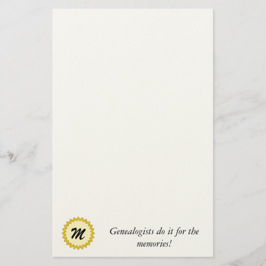 Stationery - Genealogisten tun es für die Erinneru Briefpapier (Vorderseite)
