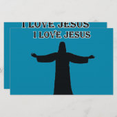 Stationery   i love jesus briefpapier (Vorne/Hinten)