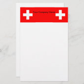 Stationery mit der Flagge der Schweiz Briefpapier (Vorne/Hinten)
