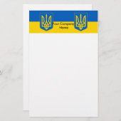 Stationery mit der Flagge der Ukraine Briefpapier (Vorne/Hinten)