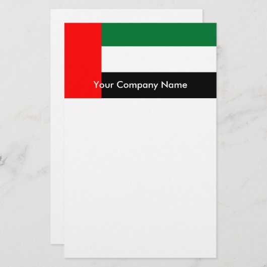 Stationery mit der Flagge der Vereinigten Arabisch Briefpapier (Vorne/Hinten)