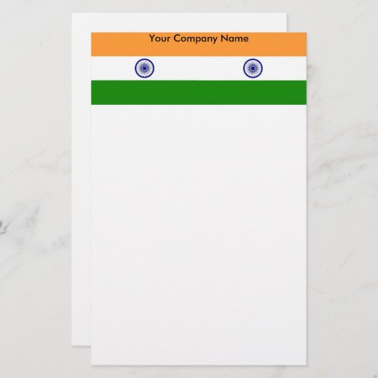 Stationery mit der Flagge Indiens Briefpapier (Vorne/Hinten)