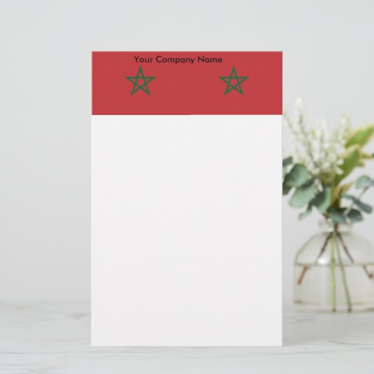 Stationery mit der Flagge Marokkos Briefpapier (Stehend Vorderseite)