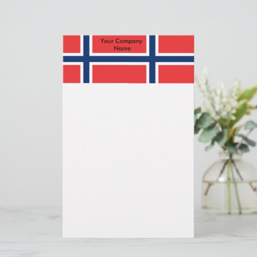 Stationery mit der Flagge Norwegens Briefpapier (Stehend Vorderseite)