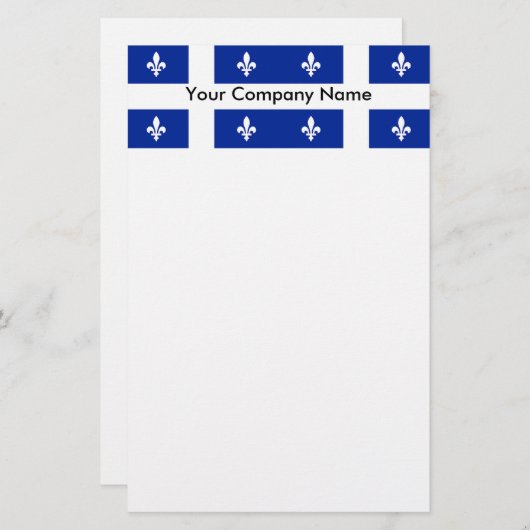 Stationery mit der Flagge Quebec, Kanada Briefpapier (Vorne/Hinten)