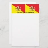 Stationery mit der Flagge Siziliens, Italien Briefpapier (Vorne/Hinten)