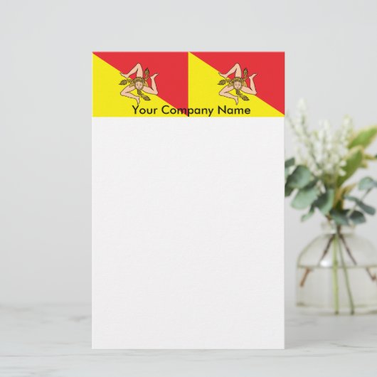 Stationery mit der Flagge Siziliens, Italien Briefpapier (Stehend Vorderseite)