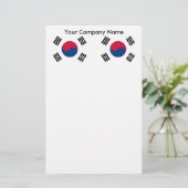 Stationery mit der Flagge Südkoreas Briefpapier (Stehend Vorderseite)