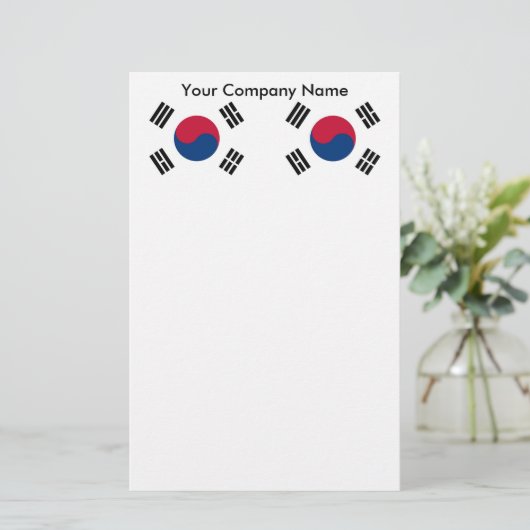 Stationery mit der Flagge Südkoreas Briefpapier (Stehend Vorderseite)