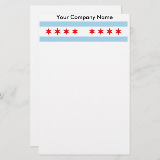 Stationery mit der Flagge von Chicago, Illinois Briefpapier (Vorne/Hinten)