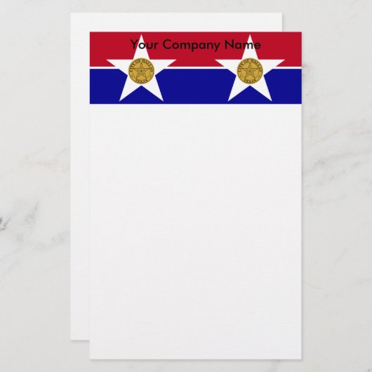 Stationery mit der Flagge von Dallas, USA Briefpapier (Vorne/Hinten)