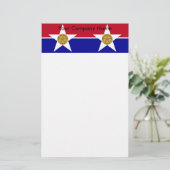 Stationery mit der Flagge von Dallas, USA Briefpapier (Stehend Vorderseite)