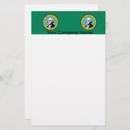 Stationery mit der Flagge von Washington Briefpapier (Vorne/Hinten)