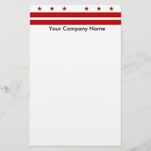 Stationery mit der Flagge von Washington DC Briefpapier (Vorderseite)
