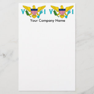 Stationery mit Flag der Jungfrau Islands, USA. Briefpapier