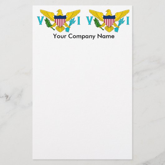 Stationery mit Flag der Jungfrau Islands, USA. Briefpapier (Vorderseite)