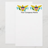 Stationery mit Flag der Jungfrau Islands, USA. Briefpapier (Vorne/Hinten)