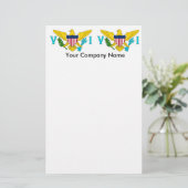 Stationery mit Flag der Jungfrau Islands, USA. Briefpapier (Stehend Vorderseite)
