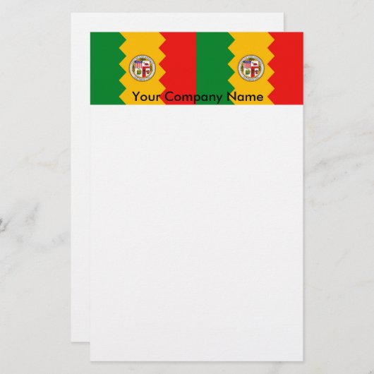 Stationery mit Flag Los Angeles, Kalifornien Briefpapier (Vorne/Hinten)