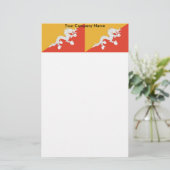 Stationery mit Flagge Bhutans Briefpapier (Stehend Vorderseite)
