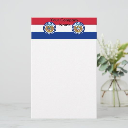 Stationery mit Flagge in Missouri Briefpapier (Stehend Vorderseite)