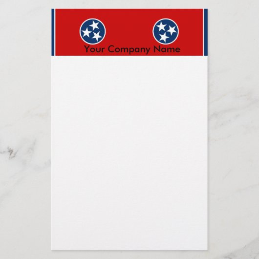 Stationery mit Flagge in Tennessee Briefpapier (Vorderseite)