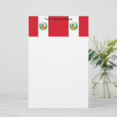 Stationery mit Flagge Perus Briefpapier (Stehend Vorderseite)