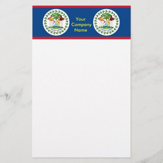 Stationery mit Flagge von Belize Briefpapier (Vorderseite)