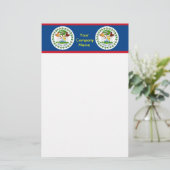 Stationery mit Flagge von Belize Briefpapier (Stehend Vorderseite)