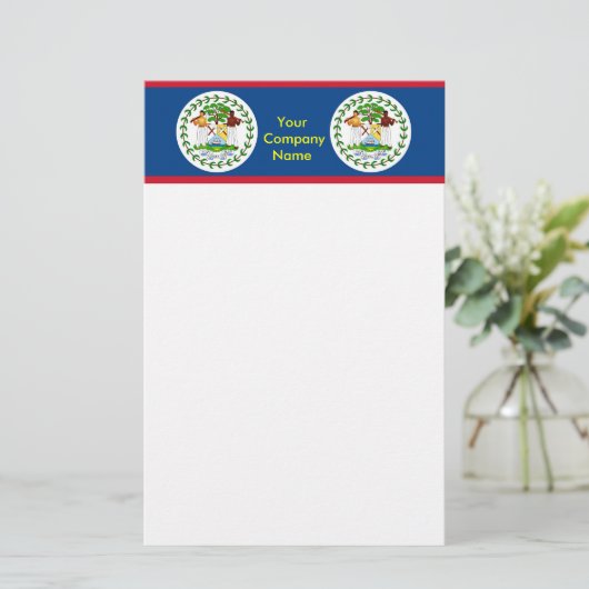 Stationery mit Flagge von Belize Briefpapier (Stehend Vorderseite)