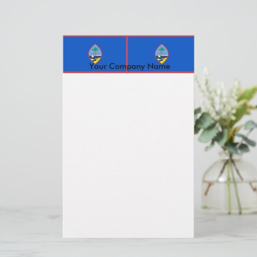 Stationery mit Flagge von Guam Briefpapier (Stehend Vorderseite)