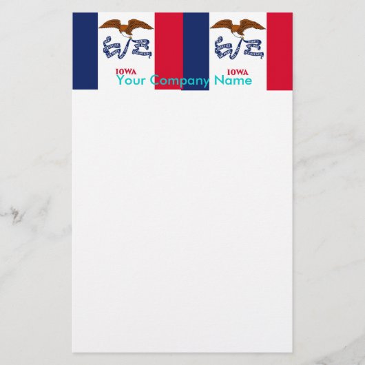 Stationery mit Flagge von Iowa Briefpapier (Vorderseite)