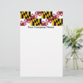 Stationery mit Flagge von Maryland Briefpapier (Stehend Vorderseite)