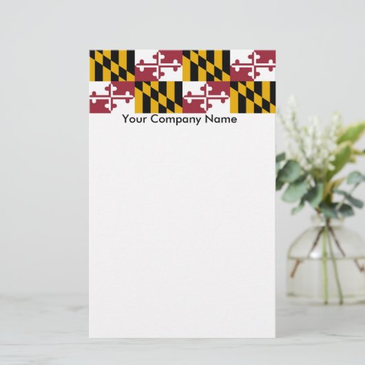 Stationery mit Flagge von Maryland Briefpapier (Stehend Vorderseite)