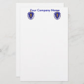 Stationery mit Flagge von Massachuttes Briefpapier (Vorne/Hinten)