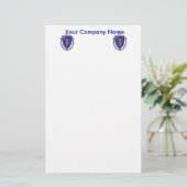 Stationery mit Flagge von Massachuttes Briefpapier (Stehend Vorderseite)