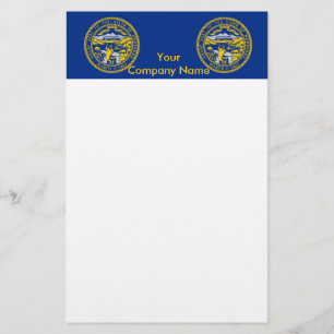 Stationery mit Flagge von Nebraska Briefpapier