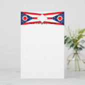 Stationery mit Flagge von Ohio Briefpapier (Stehend Vorderseite)