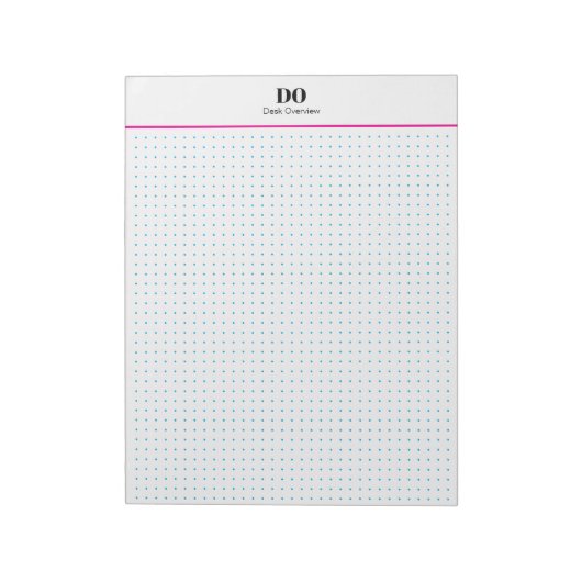 Stationery Monogram Initials Dot Grid Notepad Notizblock (Rotiert)