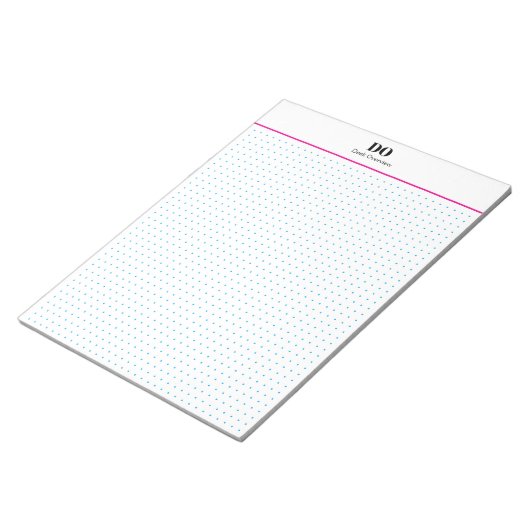 Stationery Monogram Initials Dot Grid Notepad Notizblock (angewinkelt)