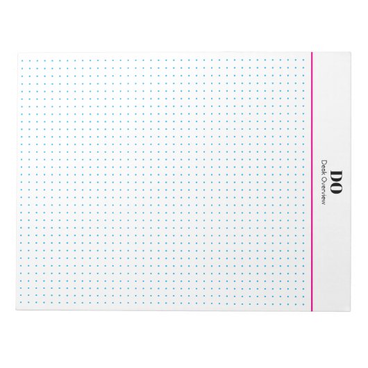 Stationery Monogram Initials Dot Grid Notepad Notizblock (Vorderseite)