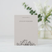 Stationery of Floral Illustration Grau (Stehend Vorderseite)