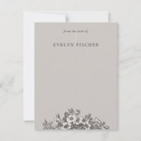 Stationery of Floral Illustration Grau