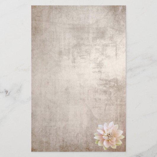 Stationery Old Paper Pink Lotus Blume Briefpapier (Vorderseite)