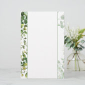 Stationery Paper-Greenery & White Blume Briefpapier (Stehend Vorderseite)