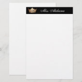 Stationery Paper Pageant Crown & Title Briefpapier (Vorne/Hinten)