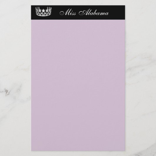 Stationery Paper Pageant Crown & Title Briefpapier (Vorderseite)