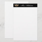 Stationery Paper Pageant Crown & Title Briefpapier (Vorne/Hinten)